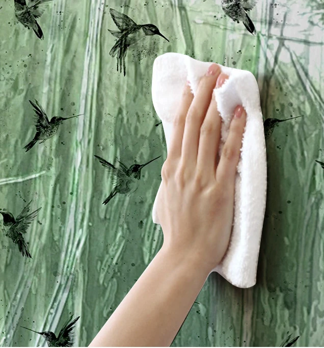 cleaning wallpaper wall